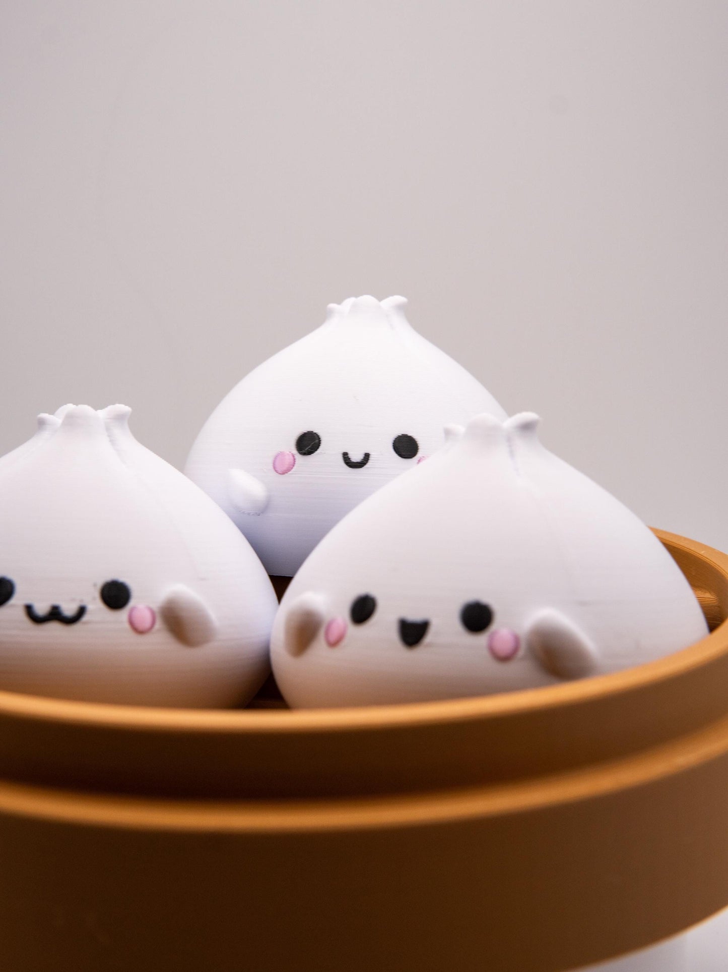 Kawaii Dim Sum Figurines: 3D Printed Desk Toy with Steam Basket