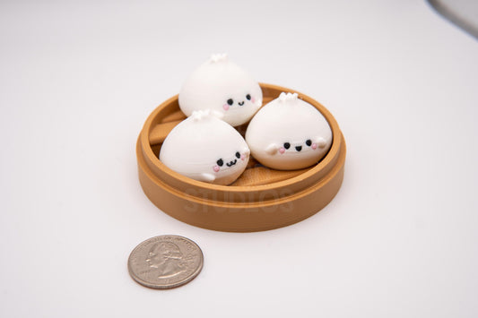 Kawaii 3D Printed Dumpling Set: Mini Food Desk Accessory