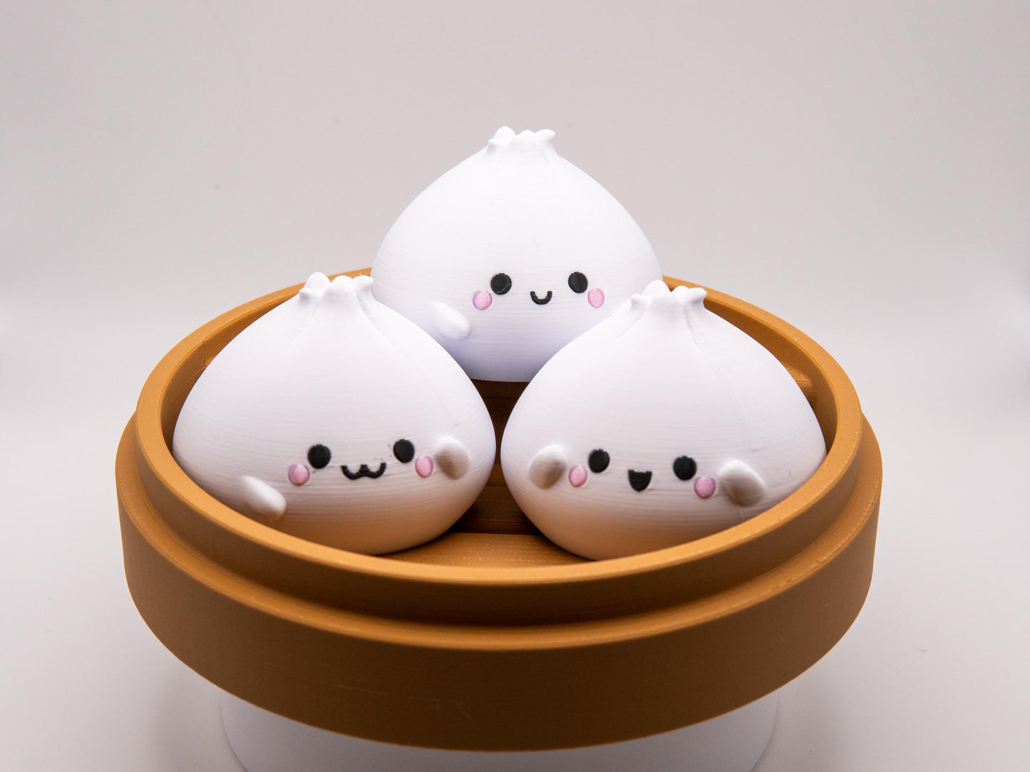 Kawaii Dim Sum Figurines: 3D Printed Desk Toy with Steam Basket
