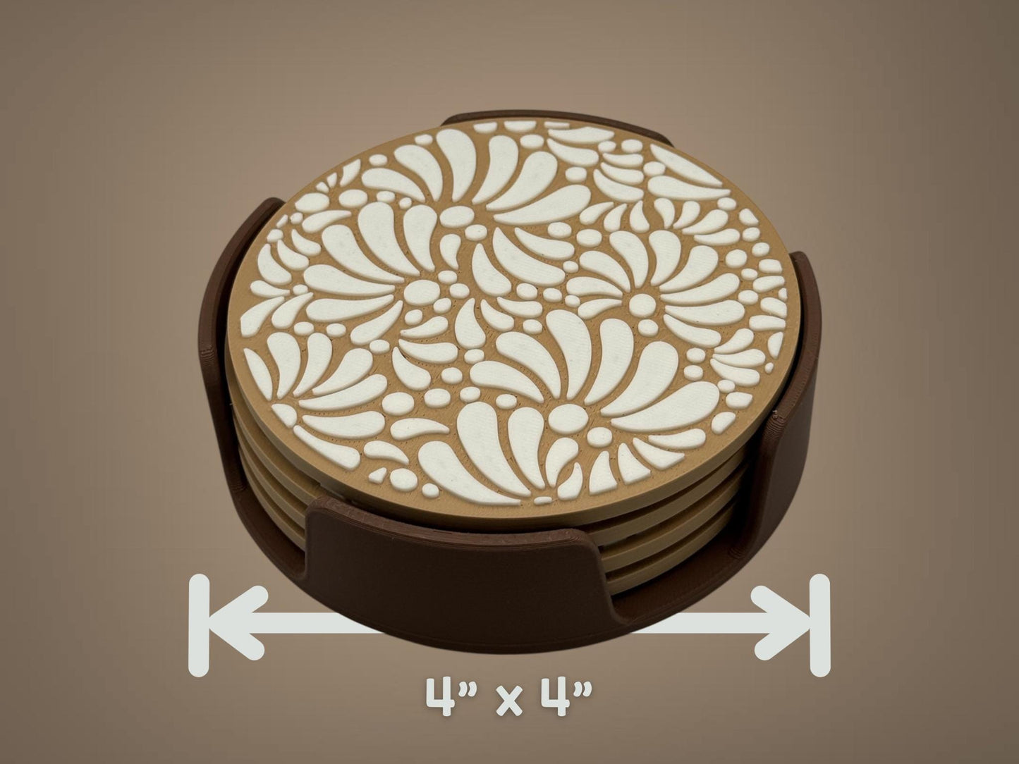 Talavera Coasters with Holder: Mexican-Inspired 3D Printed Home Decor