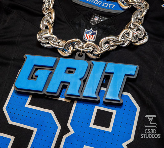 Detroit Lions GRIT Fan Chain: Oversized Team Spirit Necklace
