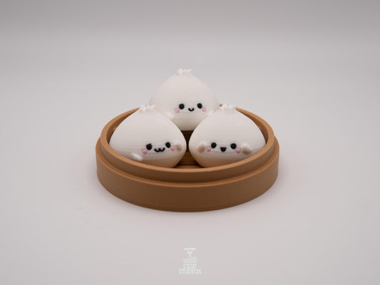 Kawaii 3D Printed Dumpling Set: Mini Food Desk Accessory
