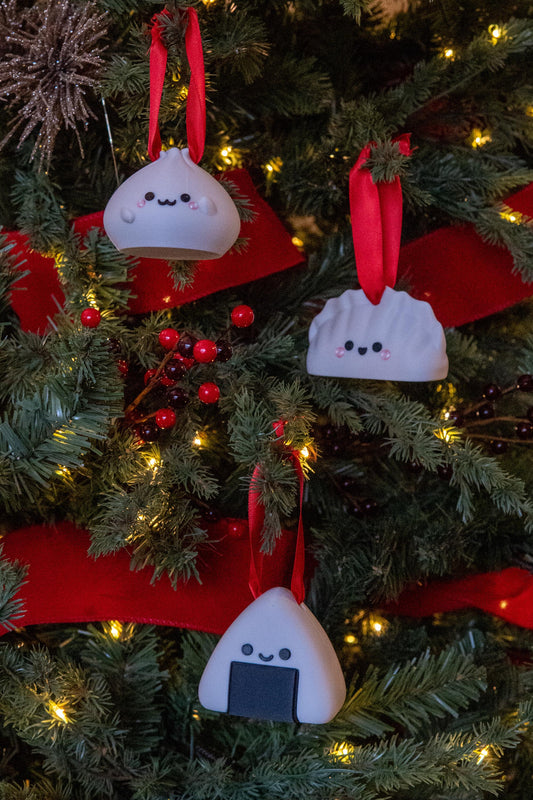 Kawaii Dim Sum Christmas Ornament: 3D Printed Dumpling Figurine