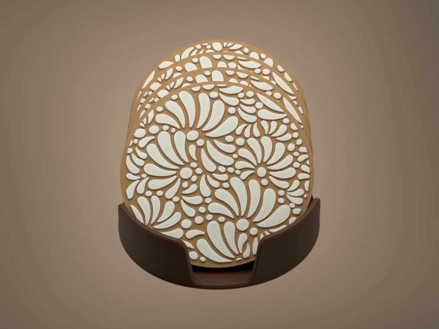 Talavera Coasters with Holder: Mexican-Inspired 3D Printed Home Decor